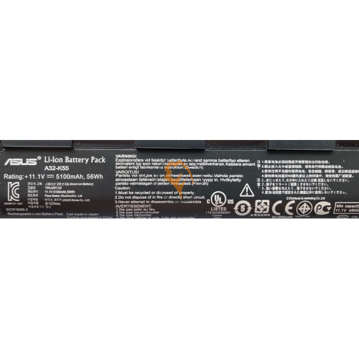 Оригінальна акумуляторна батарея Asus A32-K55 K55V K55VD 56Wh 
