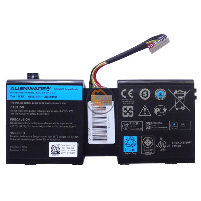 Оригінальна акумуляторна батарея Dell 2F8K3 Alienware 17X 5605mah