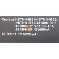 Акумуляторна батарея HP Compaq GJ655AA 550 11.1V 5200mAh