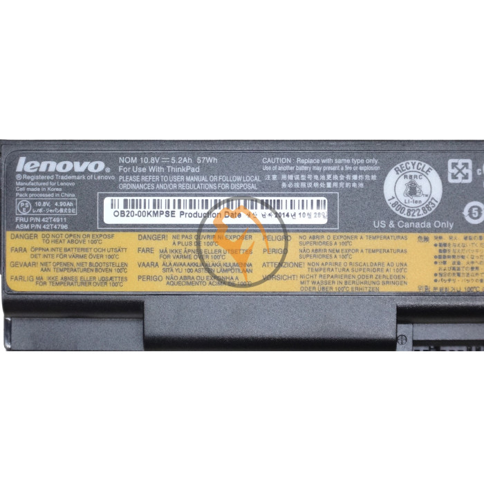 Оригінальна акумуляторна батарея Lenovo 42T4911 ThinkPad T410 2200mAh