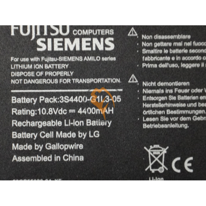 Оригінальна акумуляторна батарея Fujitsu-Siemens 3S4400-S1S5-05 4400mAh