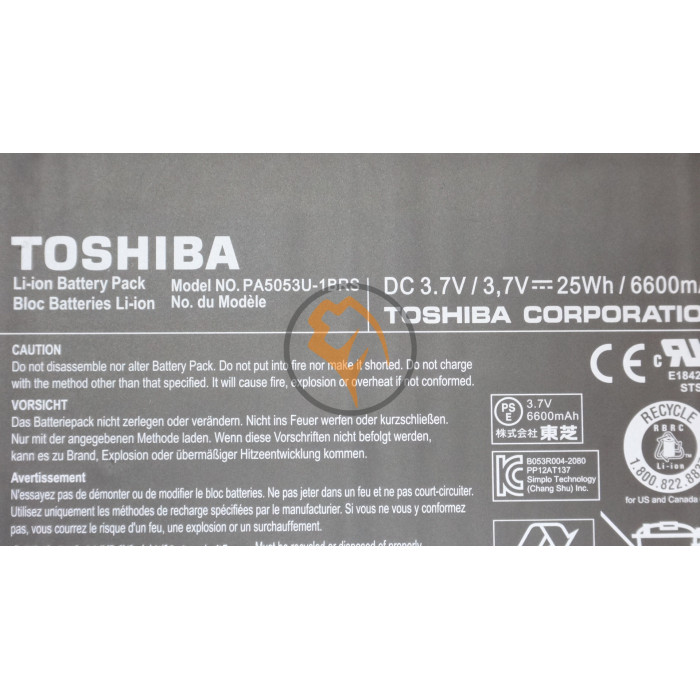 Оригінальна акумуляторна батарея Toshiba PA5053U-1BRS 6600mAh