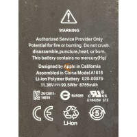Оригінальна акумуляторна батарея Apple MacBook Pro 15 A1398 A1618 99.5Wh