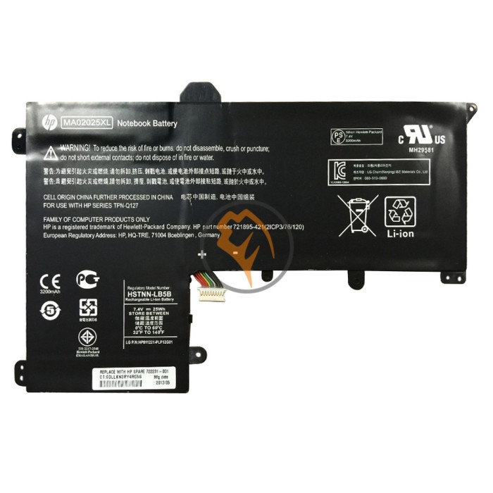 Оригінальна акумуляторна батарея HP SlateBook MA02XL 25Wh