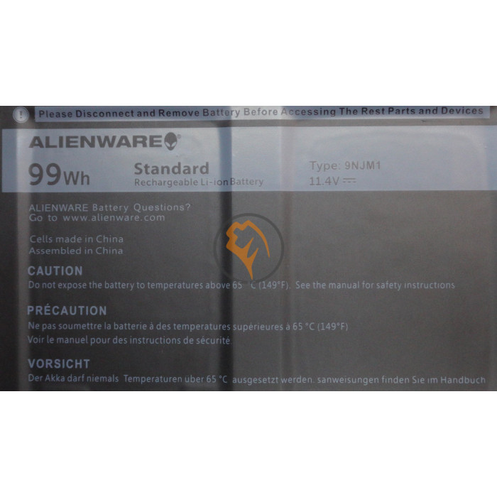 Оригінальна акумуляторна батарея Dell Alienware 17 R4 9NJM1 99Wh 
