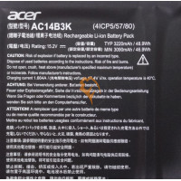 Оригінальна акумуляторна батарея Acer Aspire V3 R5 AC14B3K (4ICP5/57/80) 48.9Wh