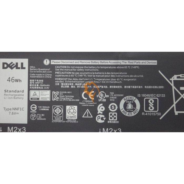 Оригінальна акумуляторна батарея Dell NNF1C XPS 13 9365 46Wh