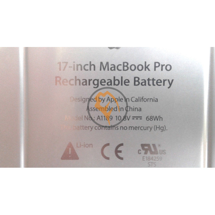 Оригінальна акумуляторна батарея Apple A1189 MacBook Pro 17 68Wh