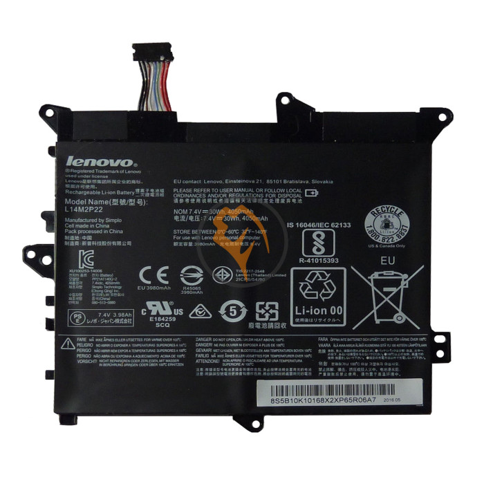 Оригінальна акумуляторна батарея Lenovo L14M2P22 Flex 3-1120 30Wh