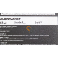 Оригінальна акумуляторна батарея Dell Alienware 15 R3 44T2R 68Wh
