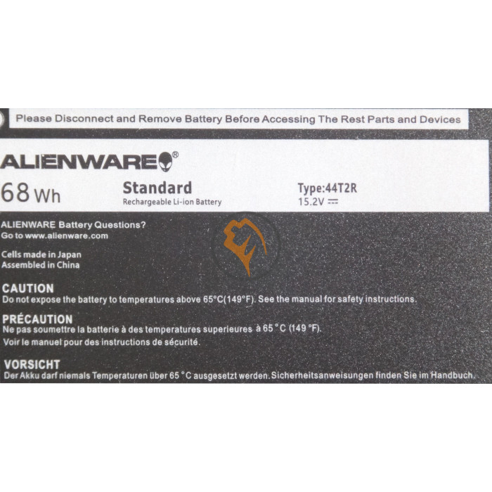 Оригінальна акумуляторна батарея Dell Alienware 15 R3 44T2R 68Wh