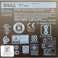 Оригінальна акумуляторна батарея Dell Precision 5520 6GTPY 97Wh