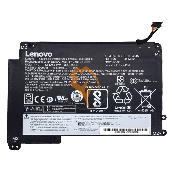 Оригінальна акумуляторна батарея Lenovo Yoga 460 00HW020 53Wh