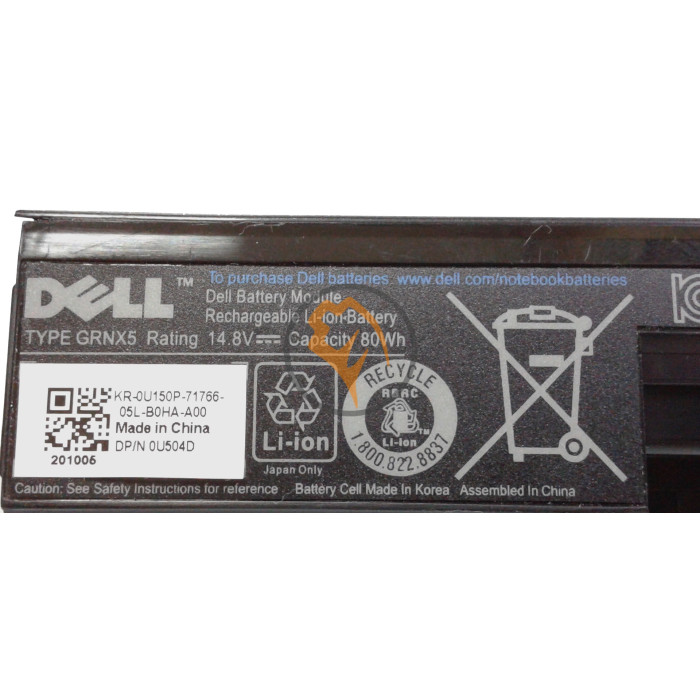 Оригінальна акумуляторна батарея Dell 50TKN 80Wh