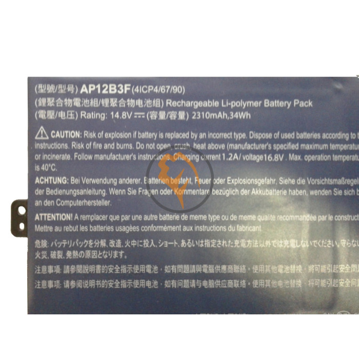 Оригінальна акумуляторна батарея Acer AP12B3F Aspire S591 34Wh