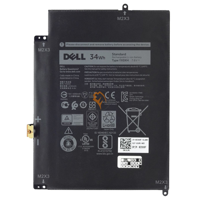 Оригінальна акумуляторна батарея Dell Latitude 7285 YX0XH 34Wh