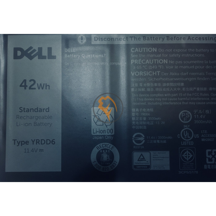 Оригінальна акумуляторна батарея Dell Inspiron 5584 YRDD6 42Wh