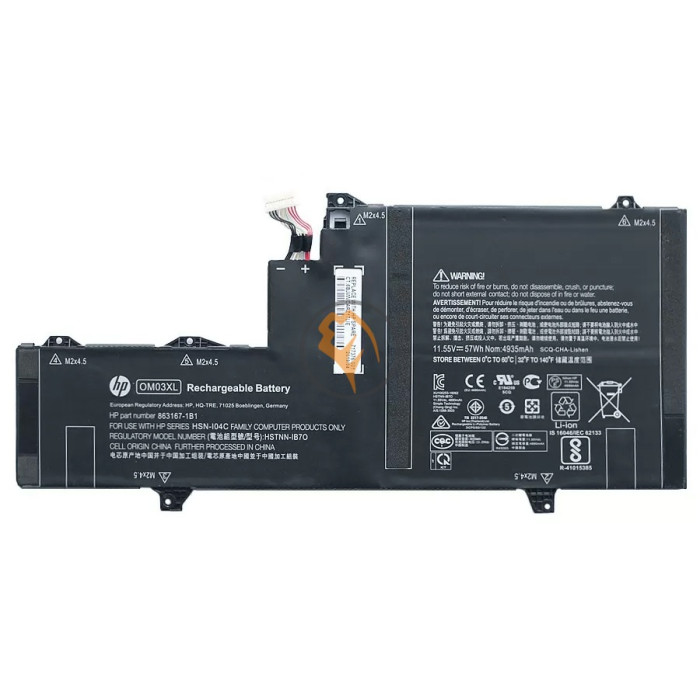 Оригінальна акумуляторна батарея HP EliteBook X360 1030 G2 OM03XL 57Wh