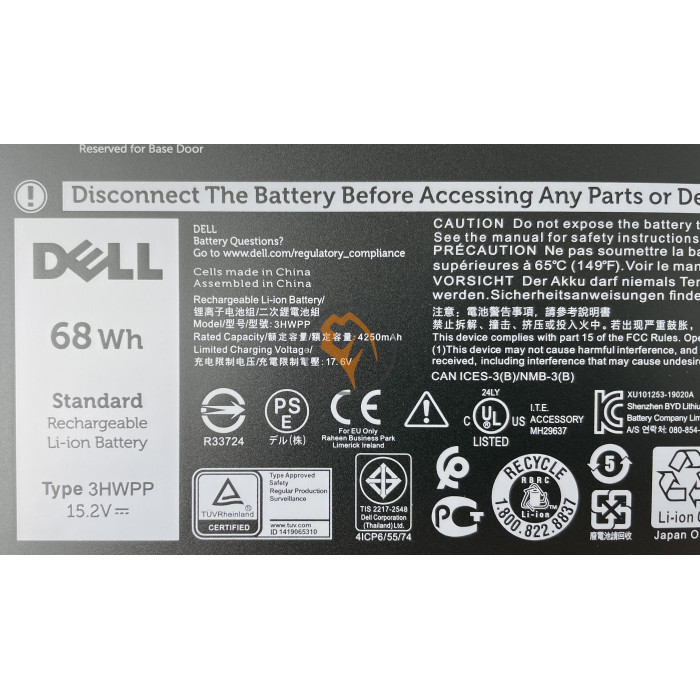 Оригінальна акумуляторна батарея Dell Latitude 5410 3HWPP 68Wh