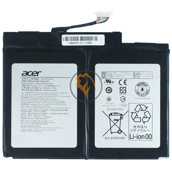 Оригінальна акумуляторна батарея Acer Aspire Switch Alpha 12 AP16B4J 37Wh
