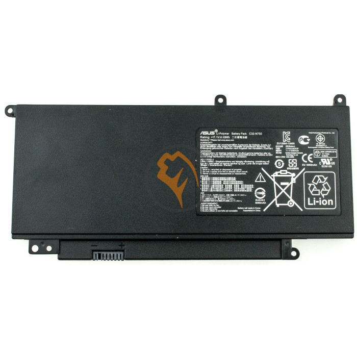 Оригінальна акумуляторна батарея Asus N750JK C32-N750 69Wh