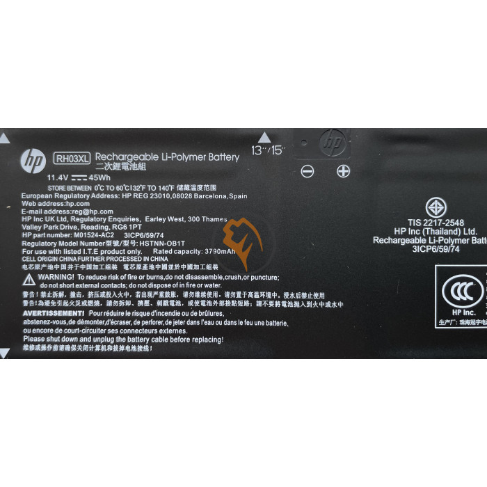 Оригінальна акумуляторна батарея HP ProBook 430 G8 RH03XL 45Wh