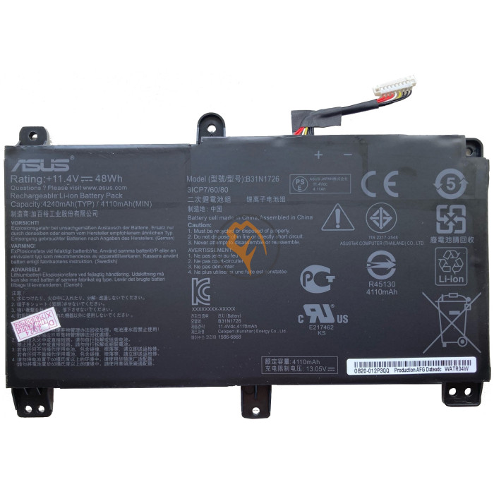 Оригінальна акумуляторна батарея Asus ROG Strix G15 G512LI B31N1726 48Wh
