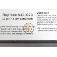Акумуляторна батарея Asus A42-G73 5200mAh 