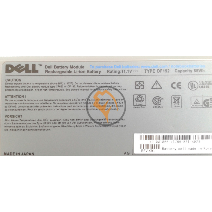Оригінальна акумуляторна батарея Dell CF623 Latitude D820 grey 7800mAh