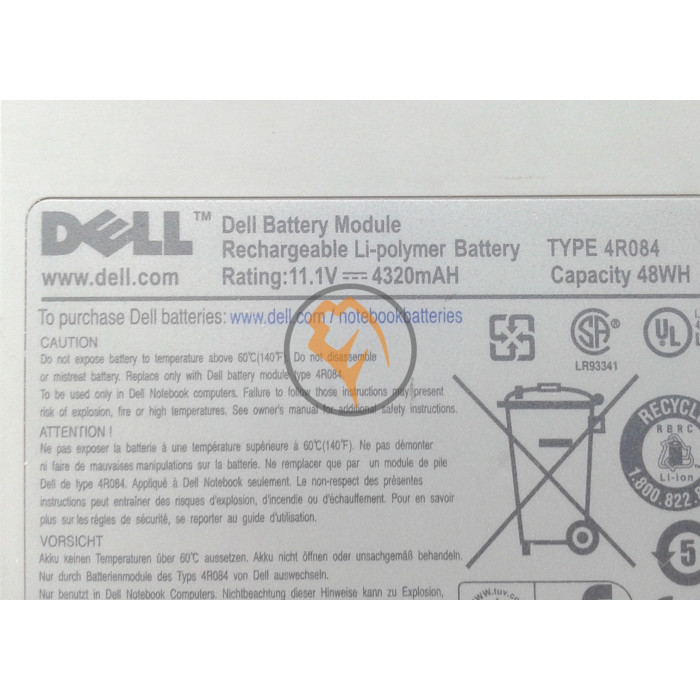 Оригінальна акумуляторна батарея Dell 4R084 Latitude D600 4320mAh
