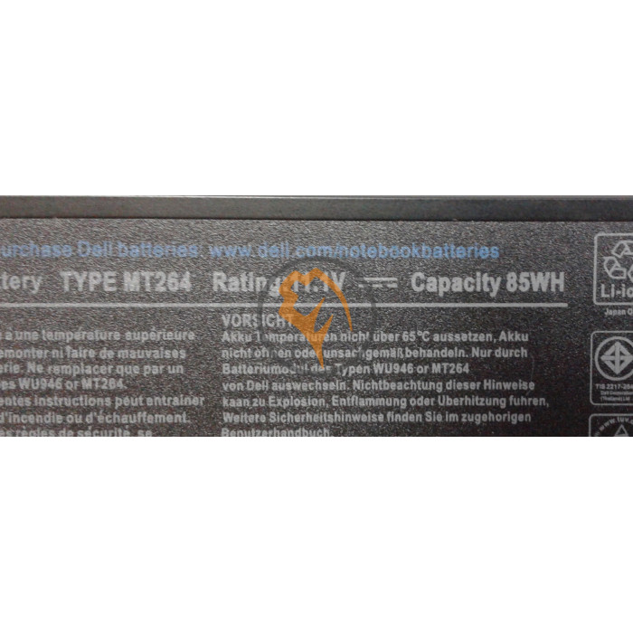 Оригінальна акумуляторна батарея Dell WU946 Studio 1555 7800mAh