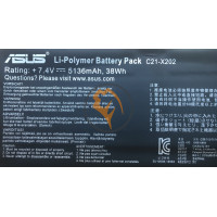 Оригінальна акумуляторна батарея Asus C21-X202 5136mAh 
